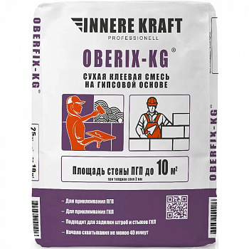 ОБЕРФИКС Клей гипсовый монтажный Oberfix KG 25кг (48шт/пал)