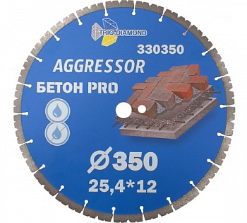 Диск отр алмазный Trio бетон PRO Aggressor 350х25,4/13х12 швонарезчик 330350