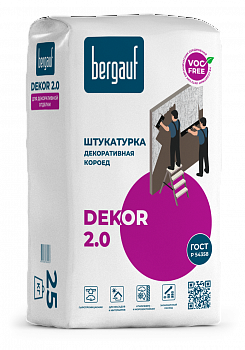 БЕРГАУФ Dekor Fasad штукатурка декоративная короед 2.0мм 25кг (24шт/п) Серая
