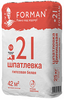 Шпатлевка гипсовая финишная FORMAN 21 25кг (56шт/пал)