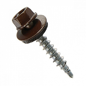 Саморез кровельный коричн. 4,8х38 RAL8017 (200шт/уп)