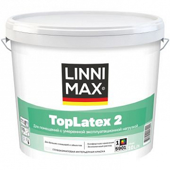 LINNIMAX Toplatex 2/ТопЛатекс 2 Краска водно-дисперсионная для внутренних работ База 3 9,4 л