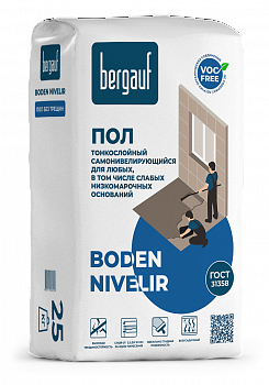 Bergauf Boden Nivelir пол самонивелирующийся тонкослойный толщина слоя 2,5-10мм 25 кг (56шт/п)