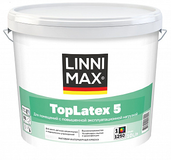 LINNIMAX Toplatex 5/ТопЛатекс 5 Краска водно-дисперсионная для внутренних работ База 3 9,4 л