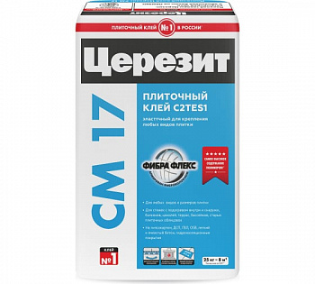 ЦЕРЕЗИТ СМ17 клей суперэластичный армированный микроволокнами Fibre Force для любых видов плитки 25кг (48шт/п)792212